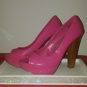 Raspberry Chunky Heel